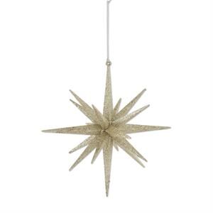 8 Inch Champagne Glitter Star Ornament