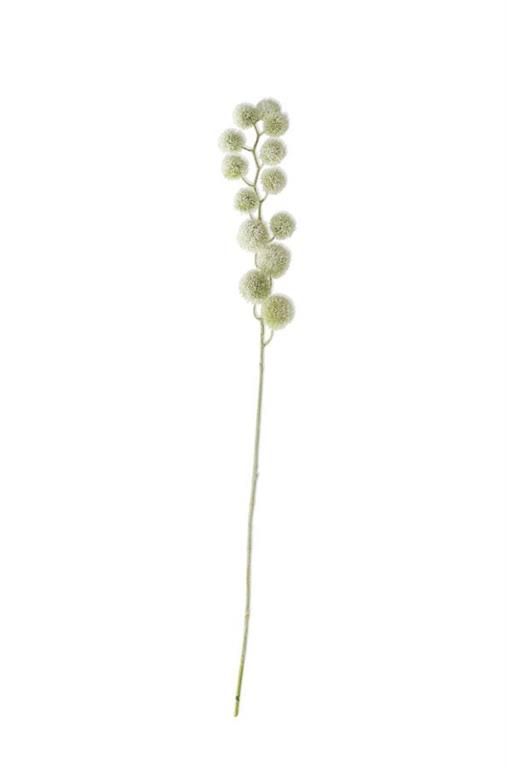32 Inch Snowy Glittered Pom Pom Spray
