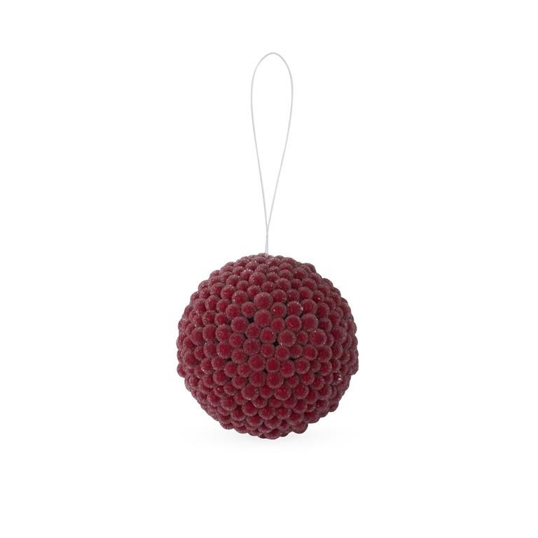 4.25 Inch Icy Red Berry Ball