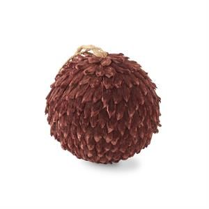6 Inch Burgandy Petal Leaf Ball Ornament