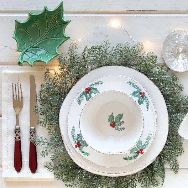 Lastra evergreen figural holly bowl small