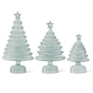 Sage Green Glass Christmas Trees