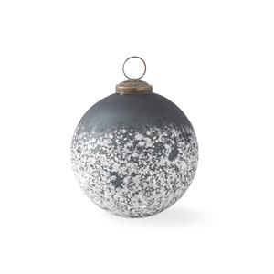 4 Inch Dark Green And Half White Ornament