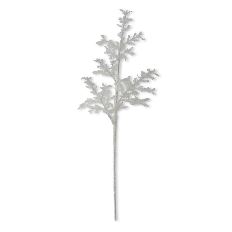 33 Inch Glittered White Ice Stem