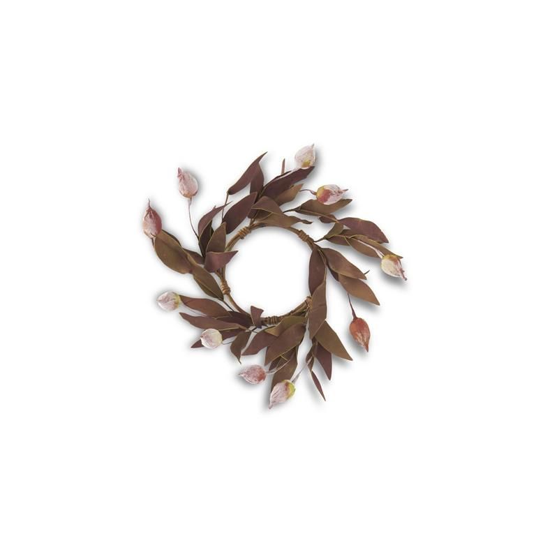 9.75 Inch Burgandy And Green Eva Candle Ring