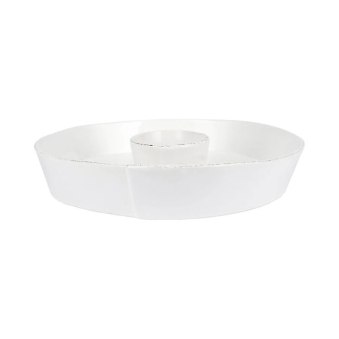 Vietri Melamine Lastra White Chip And Dip