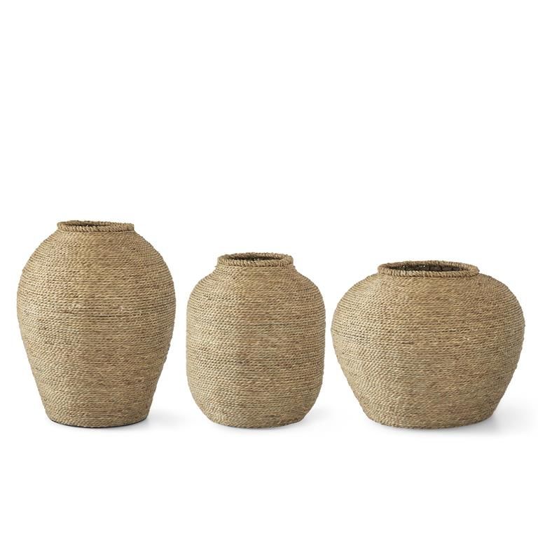 Metal Framed Woven Vase