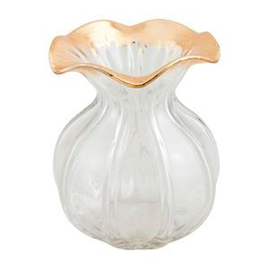 Small Ruffled Gold Vase