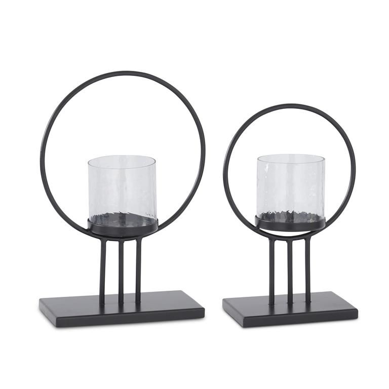 Black Metal Ring Candleholder
