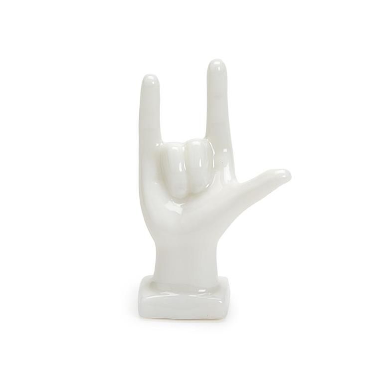 &quot;I Love You&quot; Porcelain Hand Gesture on Matchbox