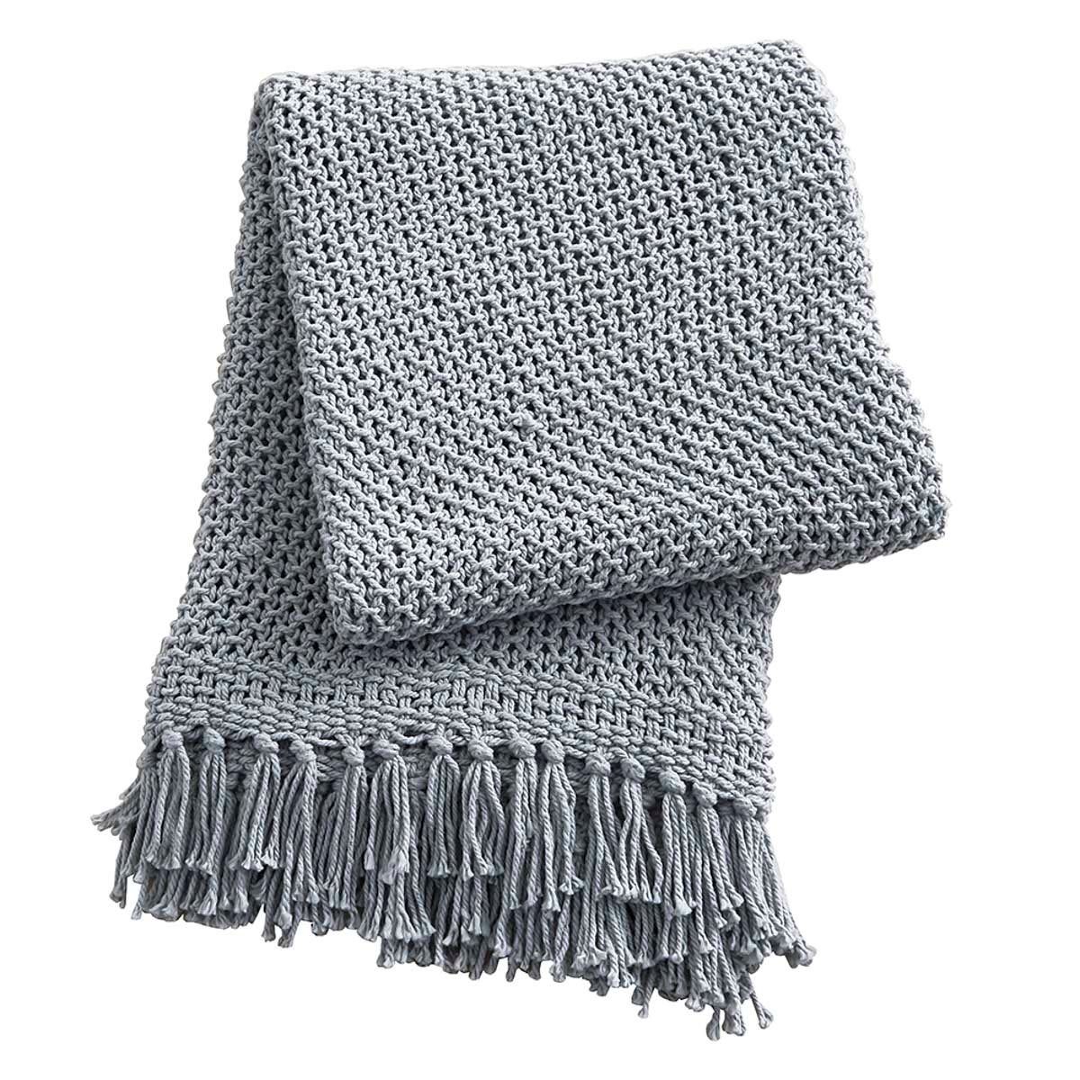60&quot; x 50&quot; Open Knit Throw Mist