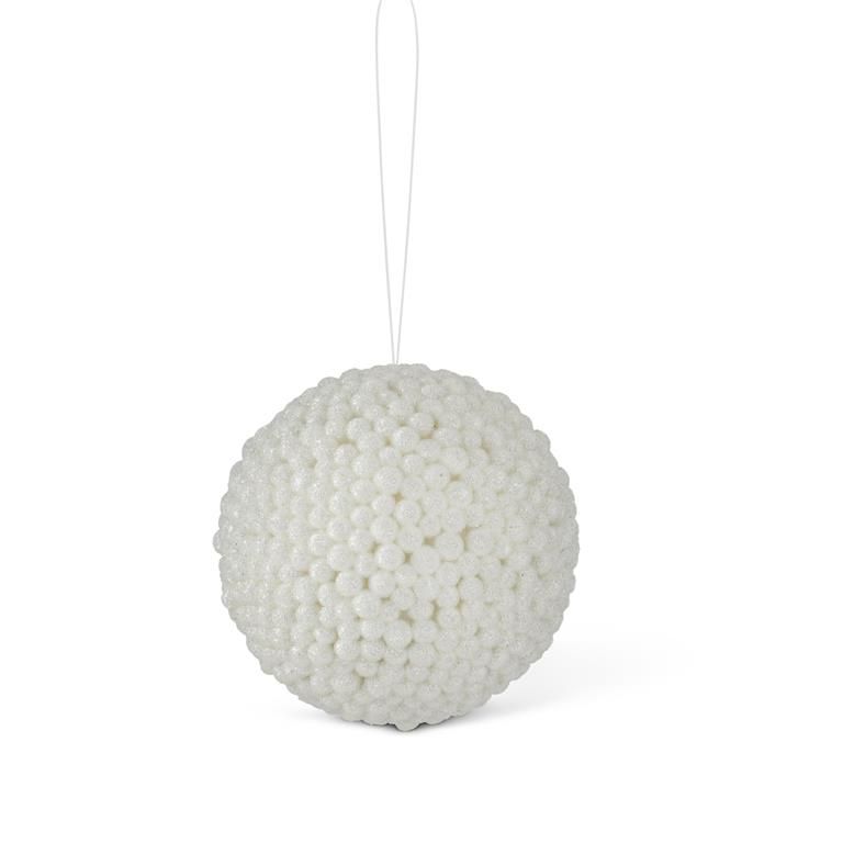 4.25 Inch White Berry Ornament