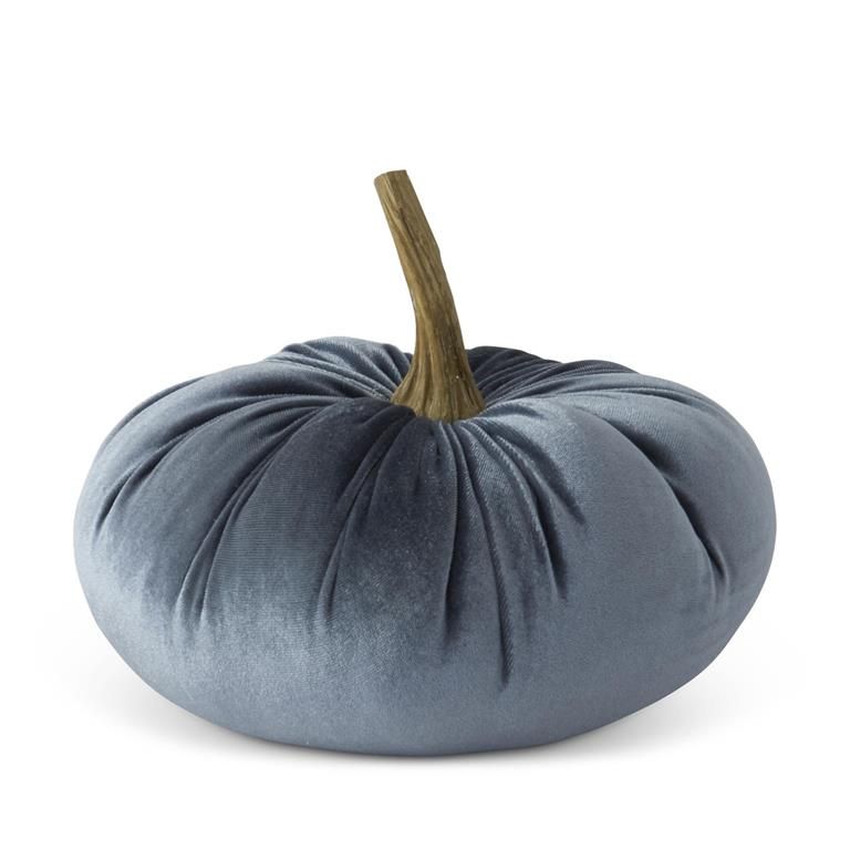 6.25 Inch Blue Velvet Pumpkin