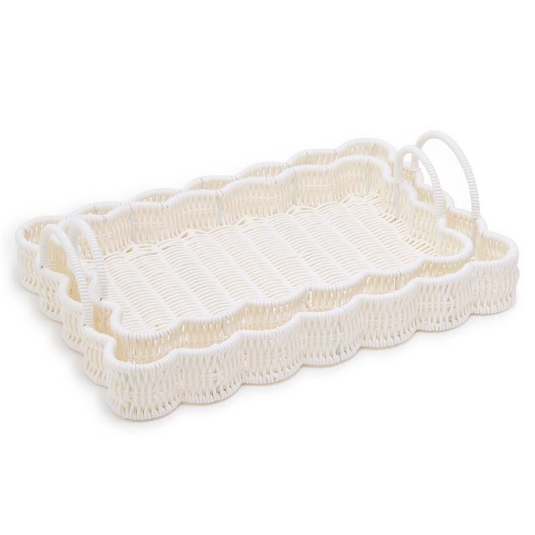 All Weather Wicker Scallop Edge Tray
