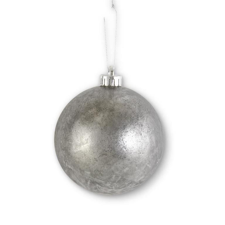 5 Inch Silver Mercury Round Ornament