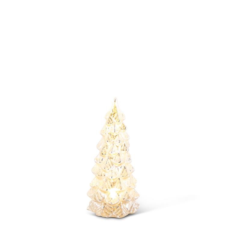 5.5 Inch Glittered LED Silvery Tree With Timer