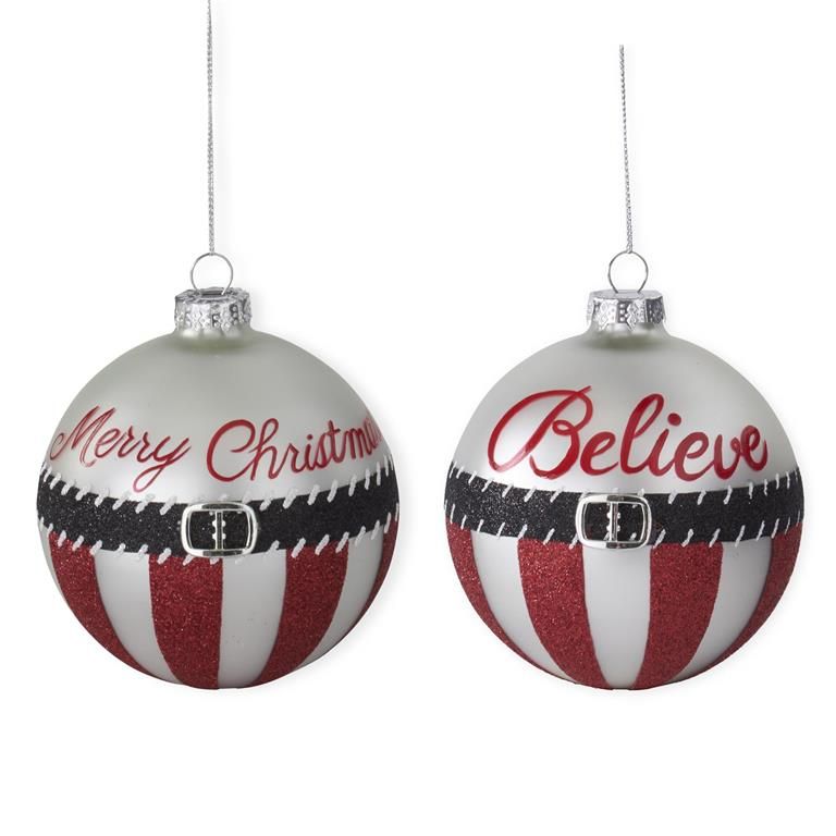 Red And White Glass Ornament