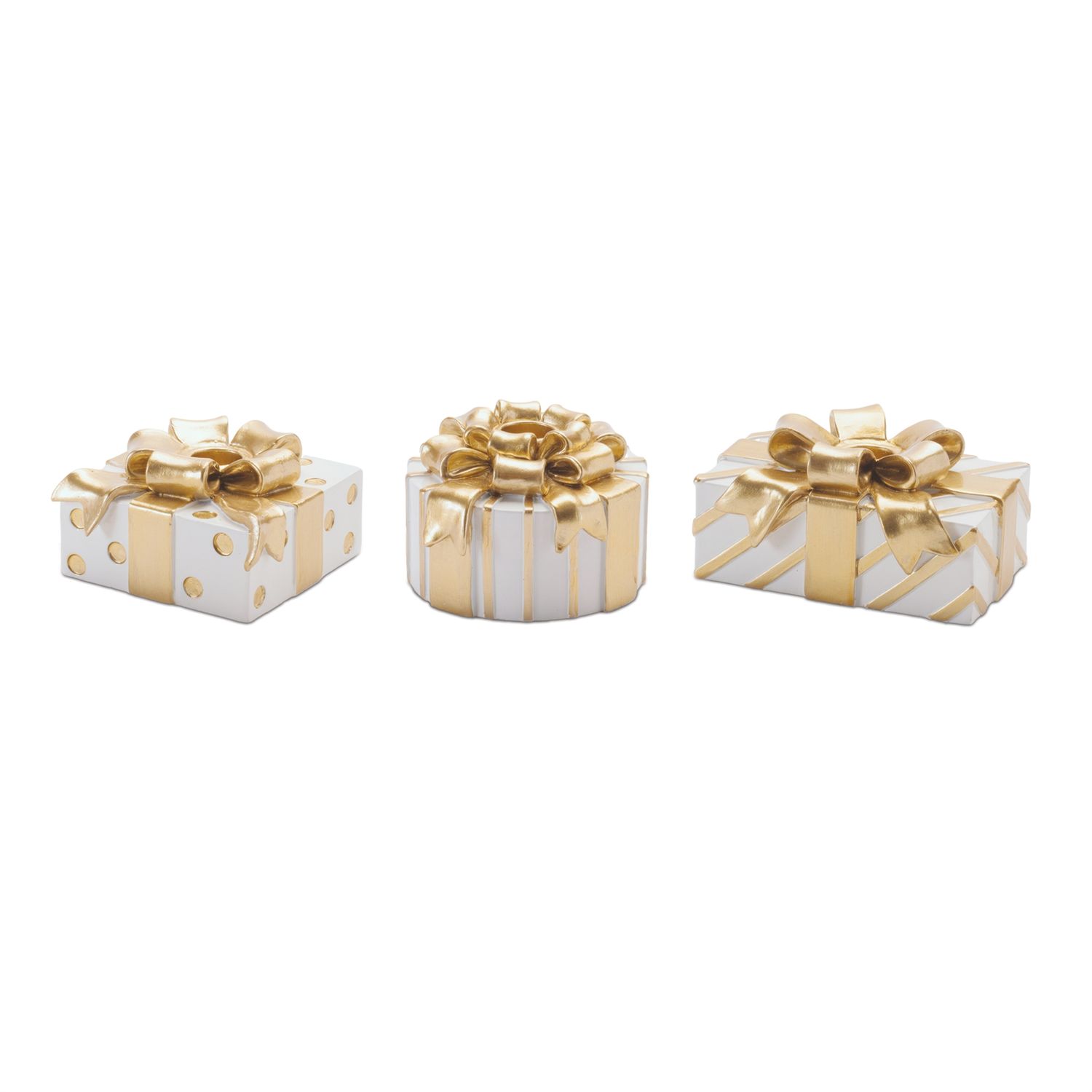 Gold And White Package Taper Holder