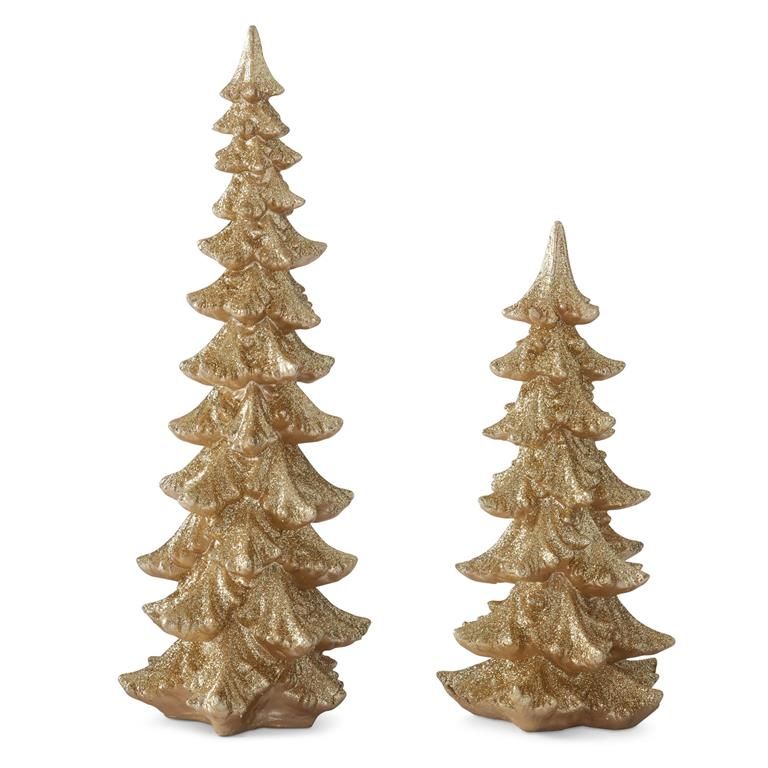Gold Glittered Resin Tree