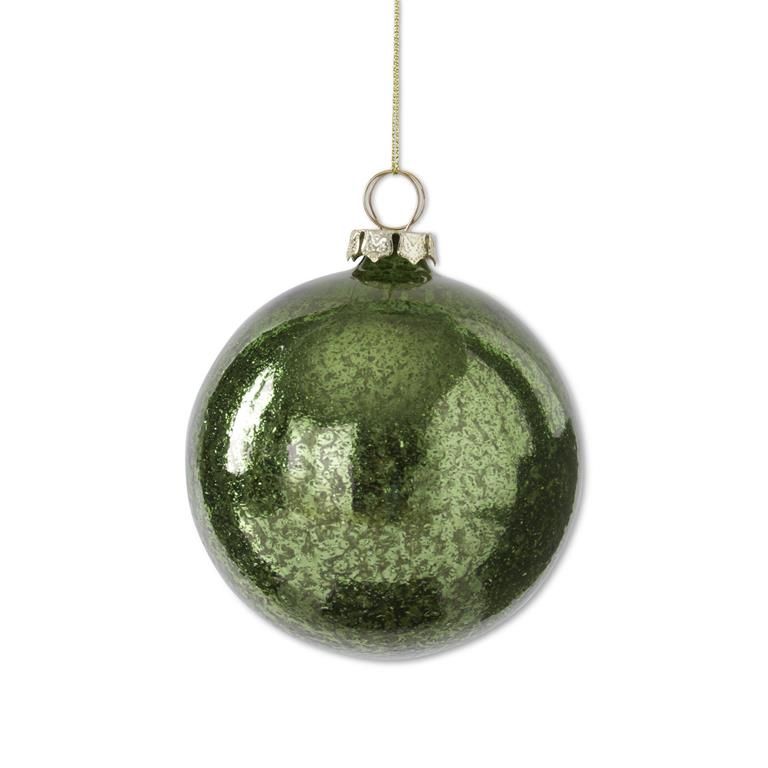 4 Inch Green Glass Ornament