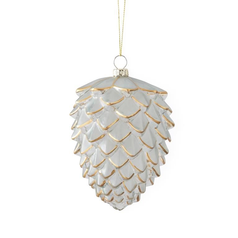5.25 Inch Gold Glass Pinecone Ornament