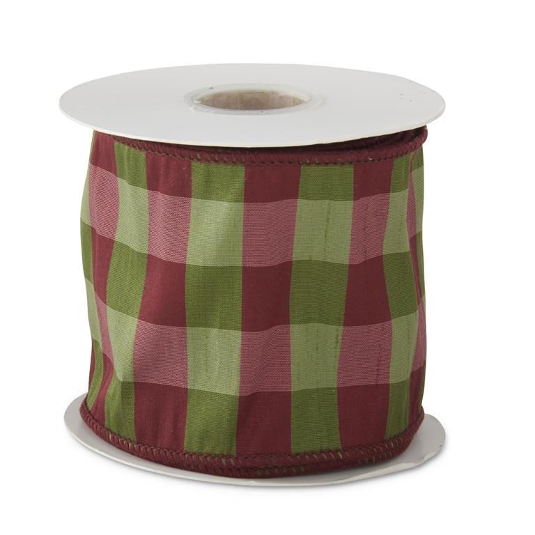 4 Inch Red And Green Plaid Ribbon