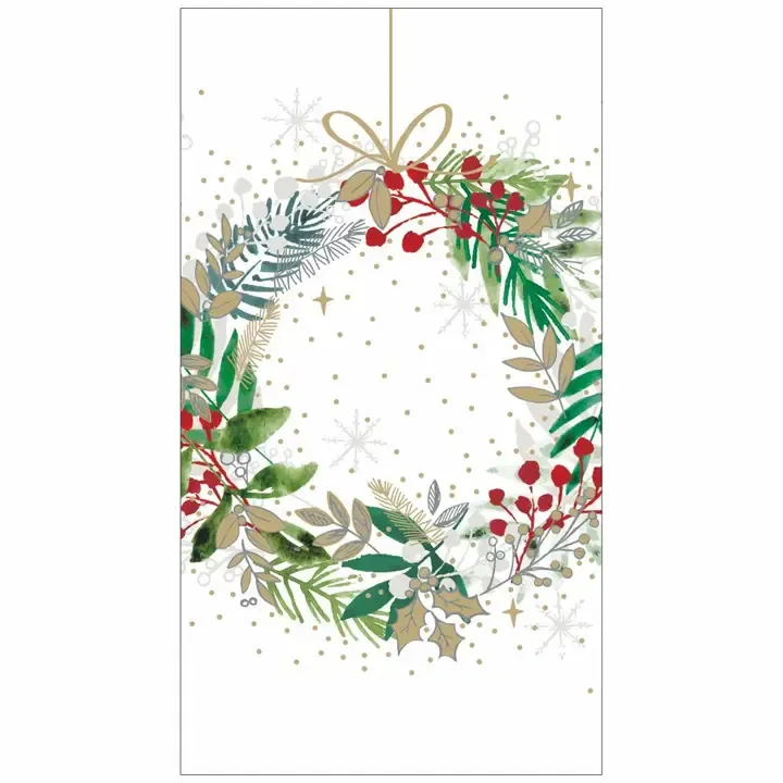 Festive Wreath Guest Towel