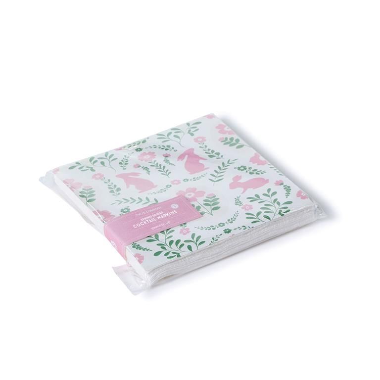 Cocktail Napkin Pink Bunny