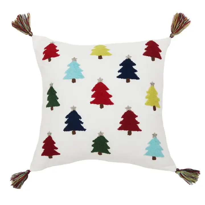 Christmas Tree Pillow Multicolor