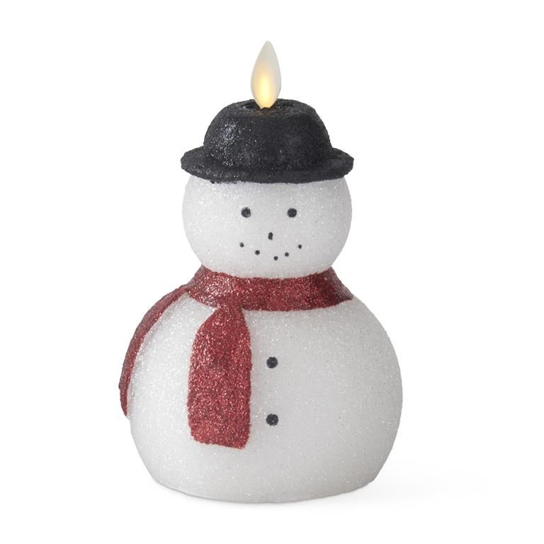 3.8 X6 Inch Glitter Snowman Luminara Candle