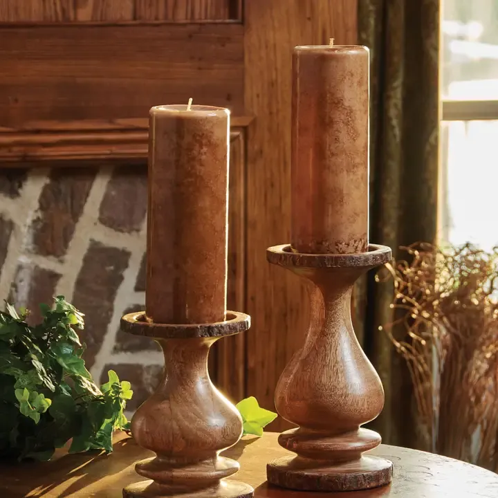 Wood And Bark Candle Holder