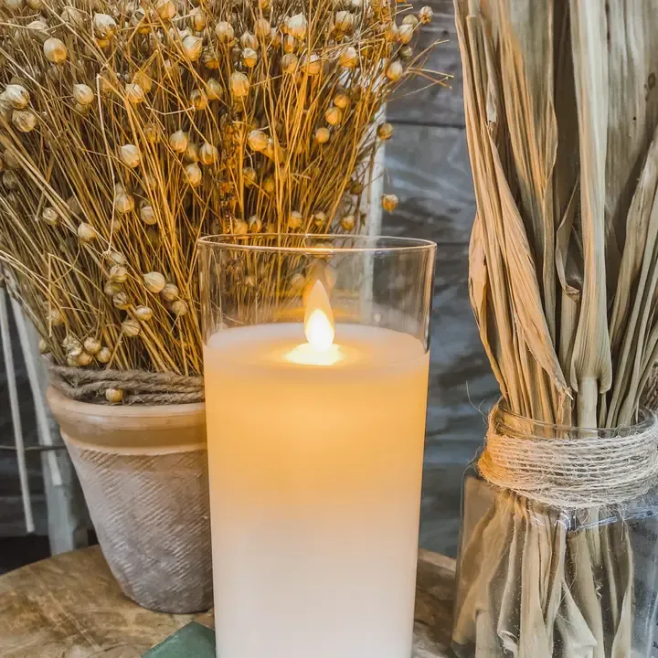 Clear Glass Moving Flame Candle