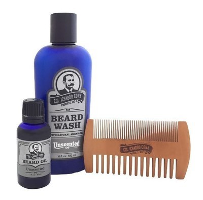 COL CONK UNSCENTED BEARD KIT - with 2 sided comb #4054