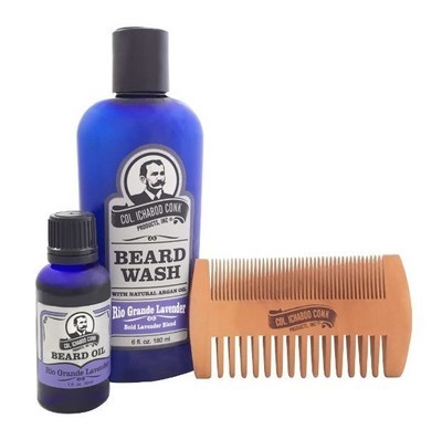 RIO GRANDE LAVENDER BEARD KIT - with 2 sided comb #4050