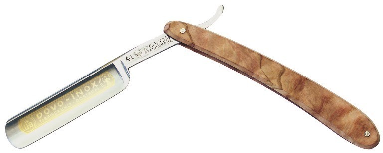 DOVO OLIVE WOOD HANDLE STRAIGHT RAZOR #875