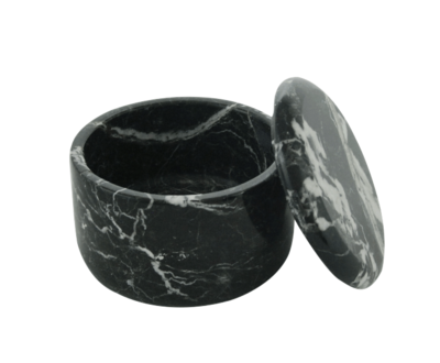 SMALL COVERED MARBLE BOWL in Black (Zebra) #165MB