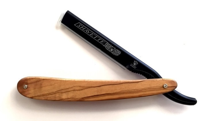 DOVO OLIVE WOOD HANDLE SHAVETTE RAZOR #1071