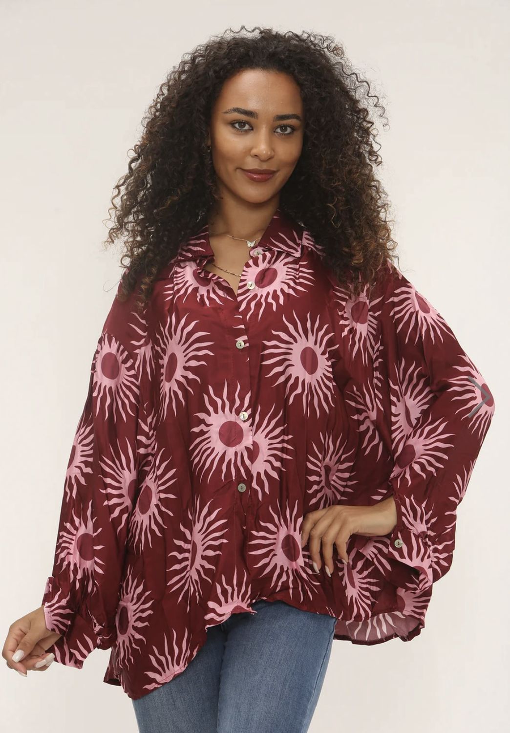 Sun Print Oversized Shirt