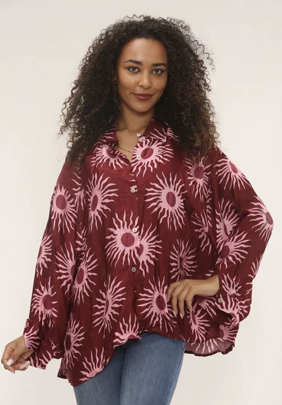 Sun Print Oversized Shirt