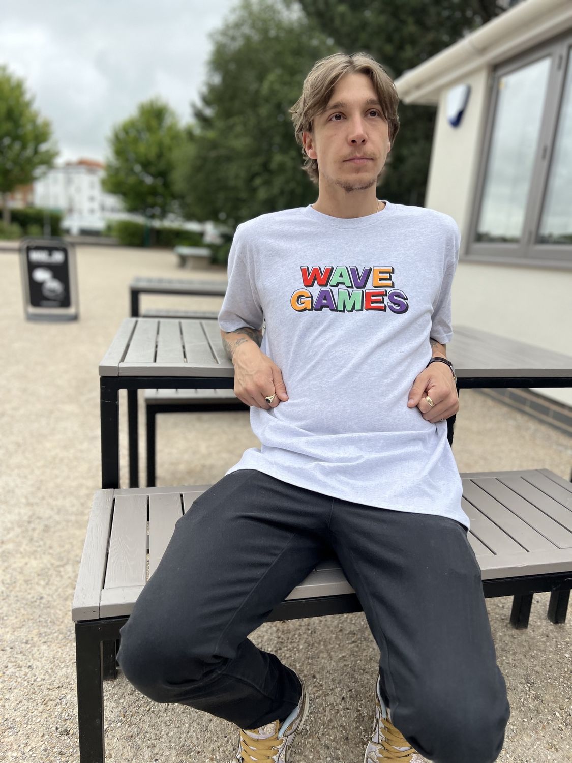 WAVE GAMES TEE SMALL BLOCKS WHITE HEATHER