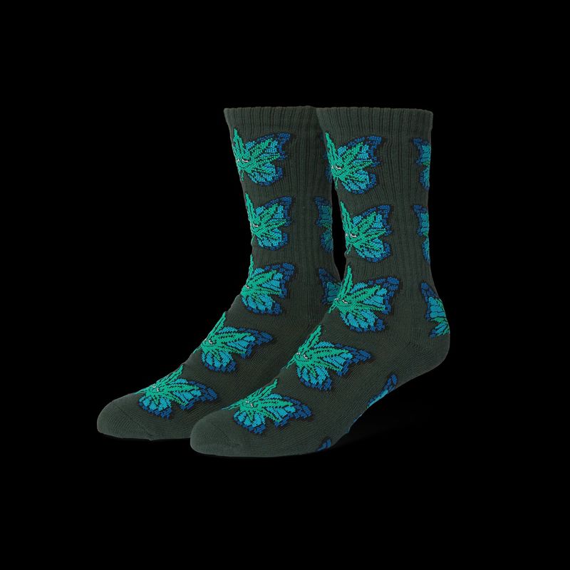 HUF SOCK GREEN BUDDERFLY