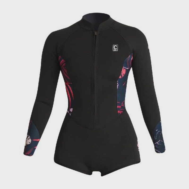 CSKINS WOMENS WETSUIT NUWAVE SOLACE LITE 2:2 SHORTI BLACK/TROPICAL