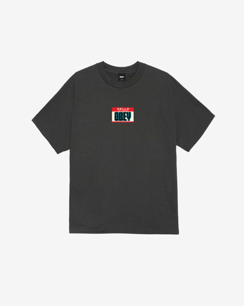 OBEY TEE HELLO I NEVER VINTAGE BLACK