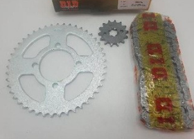 SPROCKET + CADENA (COMPLETO) D.I.D THAILAND  YBR-125 (46T/14T, 428H-124L)