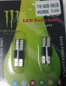 ACCESORIOS VERDE T10-5630-24LED(FLASH)