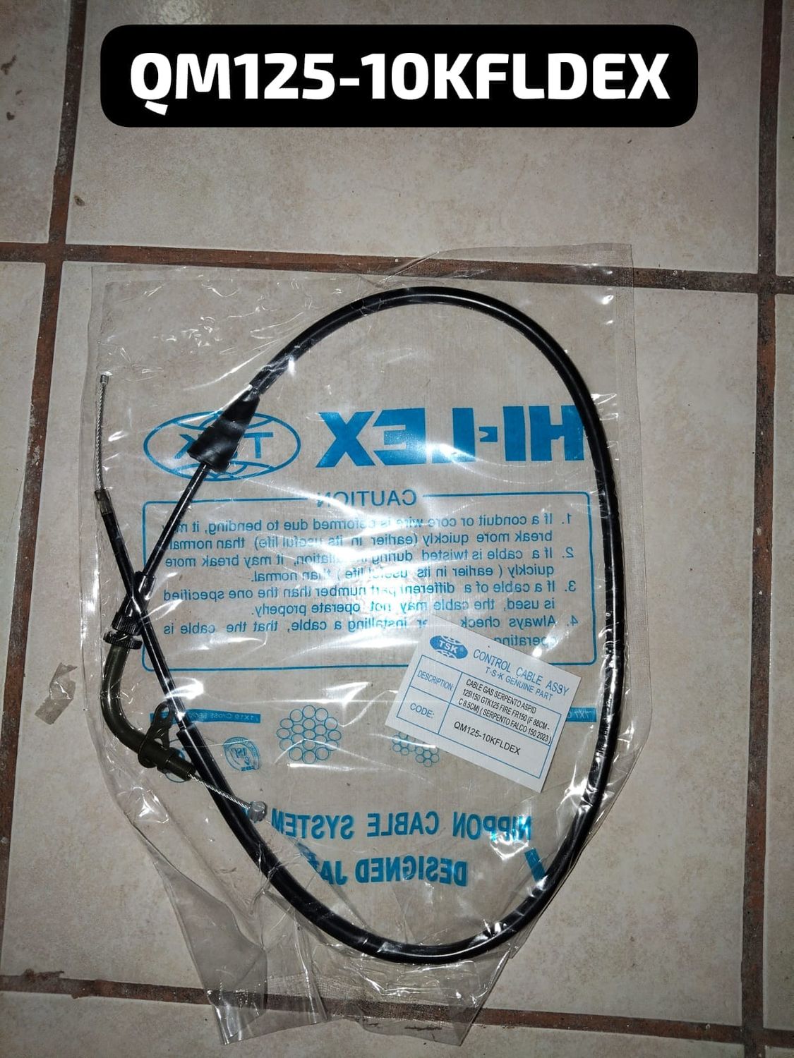 CABLE GAS SERPENTO ASPID125\150 GTK125