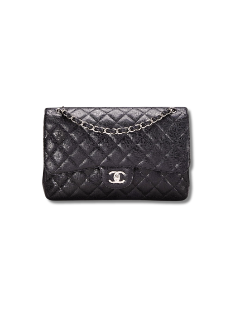 Pre-Loved CHANEL Black Quilted Caviar New Classic Flap Jumbo