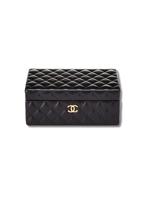 Pre-Loved CHANEL Black Quilted Lambskin Jewelry Chest Small