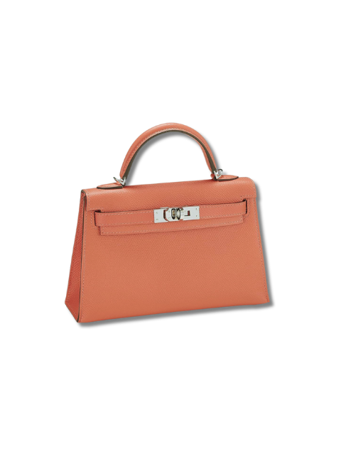 Pre-Loved HERMÈS Rose Jaipur Verso Epsom Kelly Sellier 20 Mini