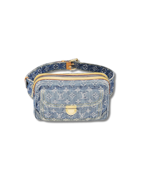 Pre-Loved Louis Vuitton Blue Monogram Denim Bumbag